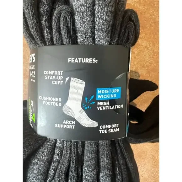 8-pack Men's Puma Crew Socks, Size 6-12, Black and Grey, NWT - Picture 4 of 4